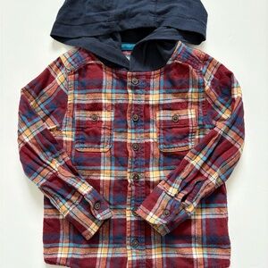 OshKosh B'gosh Red Plaid Hooded Button-Down Shirt